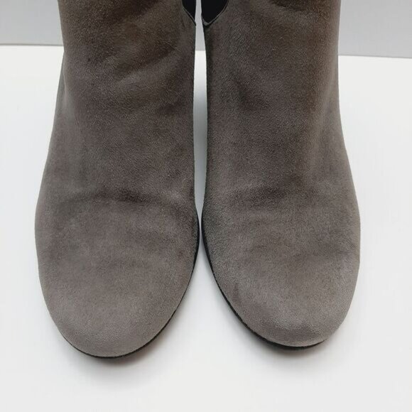 CLARKS Slip-on Ankle Boots Rubber Soles High Heel Grey & Black Sz 8 - Picture 6 of 13